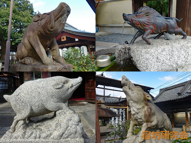禅居庵の猪像